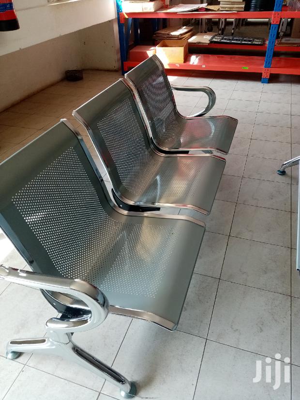 Ideal Non Padded Linked Waiting Silver Chair