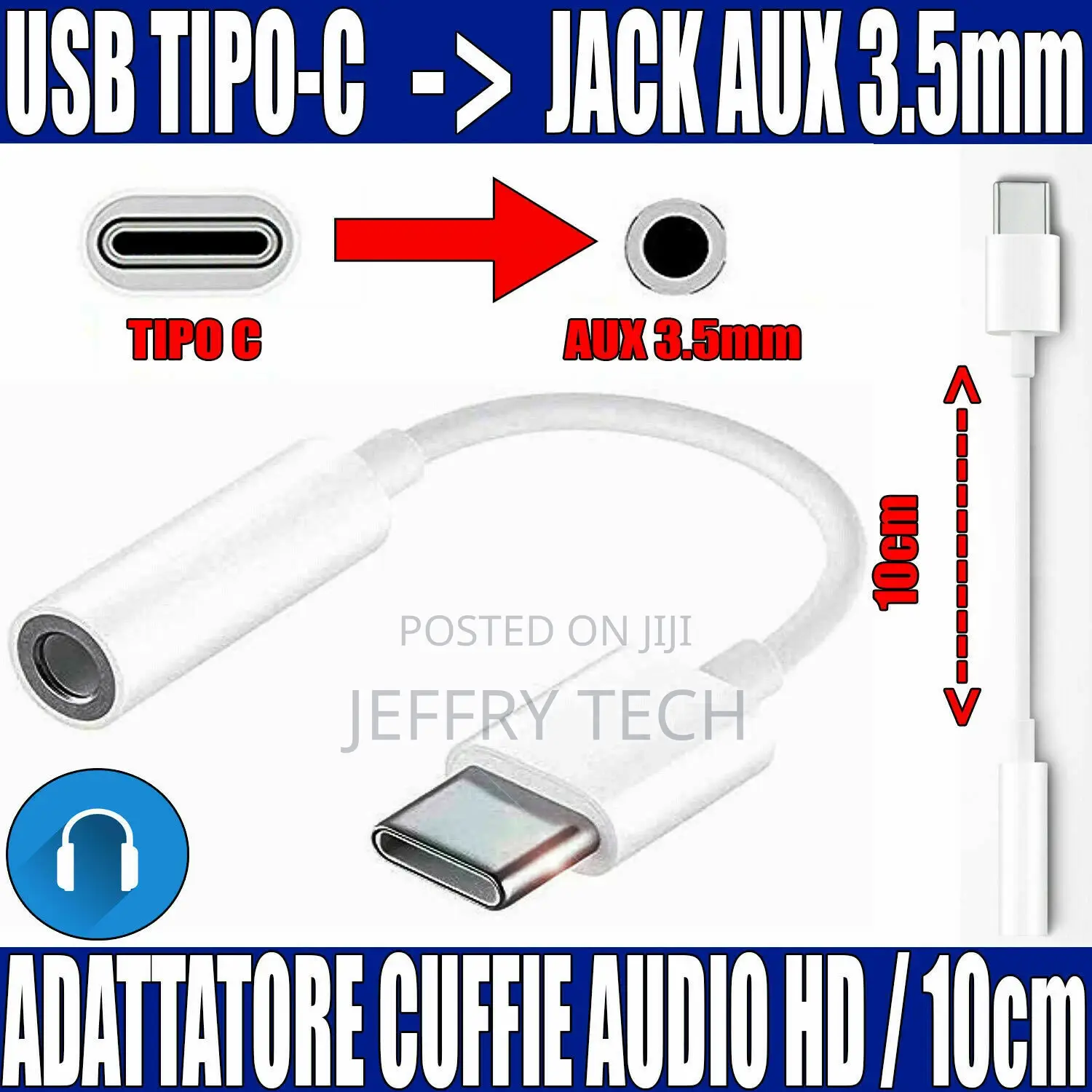 Type C to 3.5mm Audio Cable Adapter Aux Headphone Jack for S