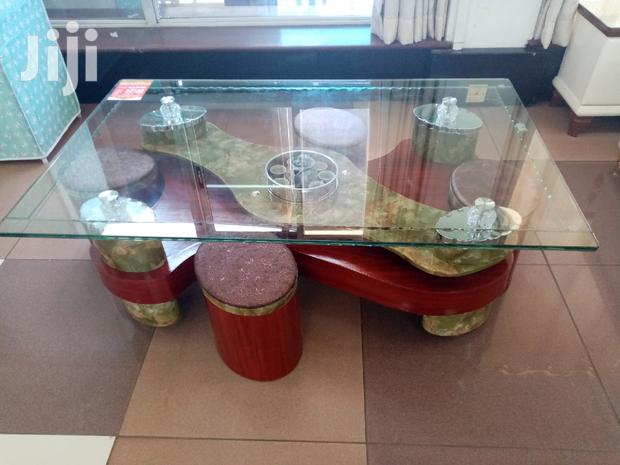 Tempered Clear Glass Puff Coffee Table