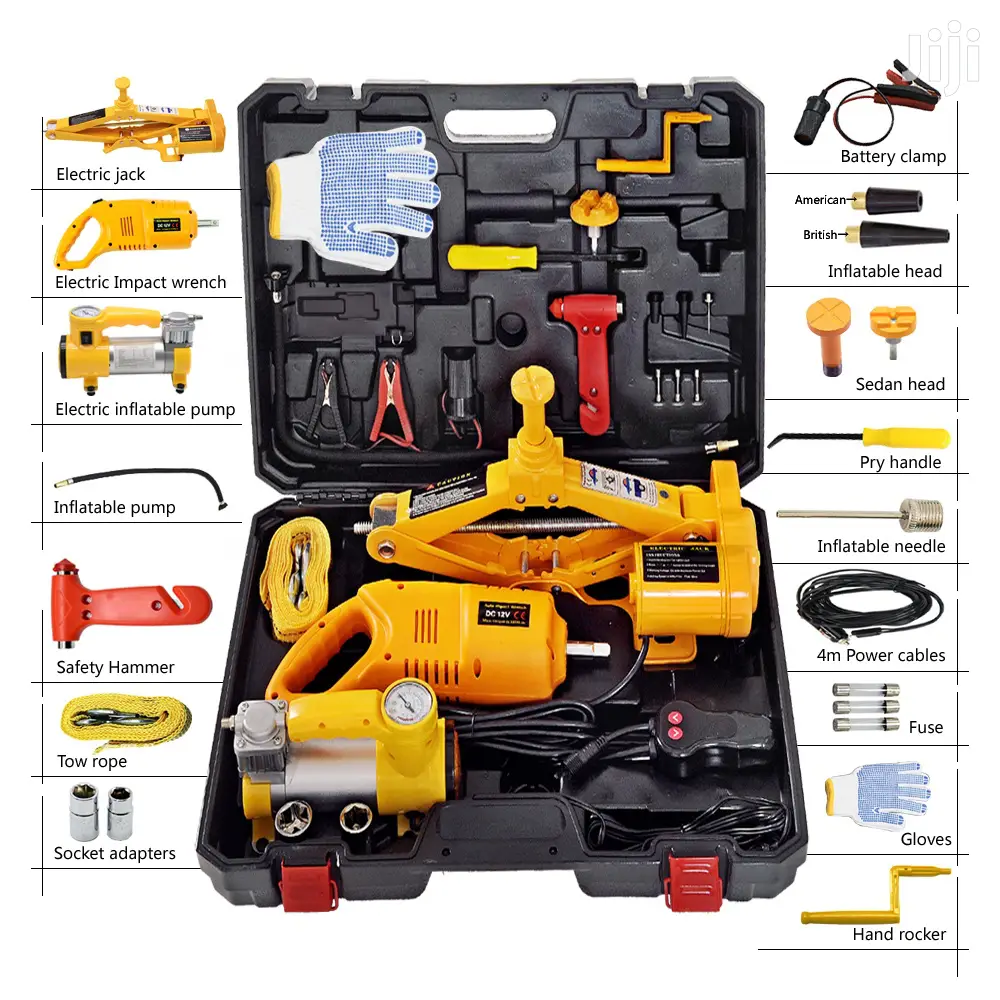 12v Automatic Car Electric Jack Set 4 in 1 Repair Kit