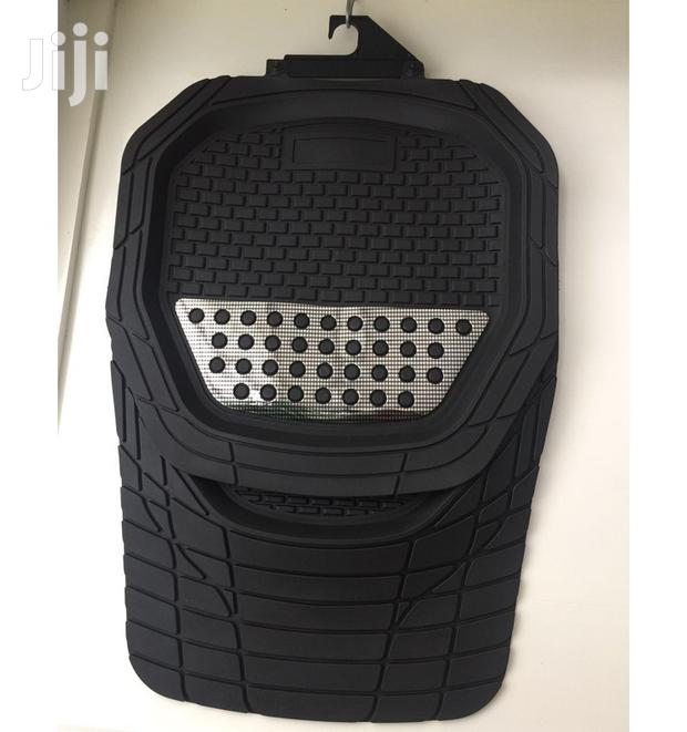 Black Rubber Nonslip Mats With Silver Patch - main view