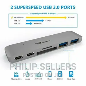 Hagibis USB C Hub Type C to HDMI VGA USB 3.0 Hub for Macbook