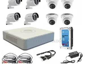 Eight Hikvision 8 Channel Cctv Camera Full Hd With 200m