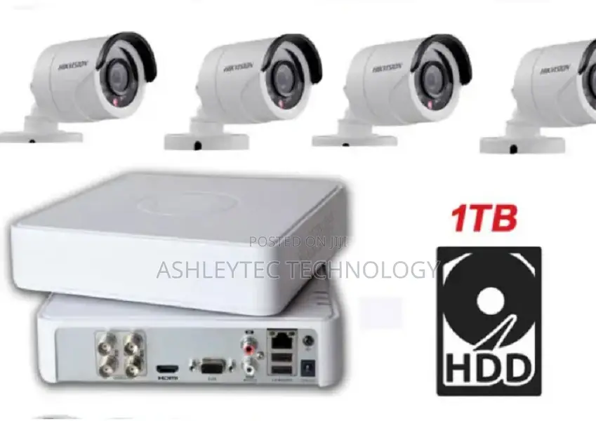 Hikvision 4 Cctv Cameras Security Complete System Package Se