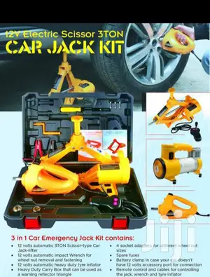 12v Electric Scissor 3ton Car Jack Kit