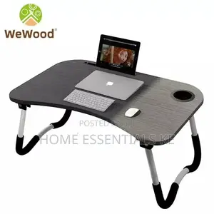 *60x40x28cm Foldable Bamboo Laptop Stand With Tablet Holder