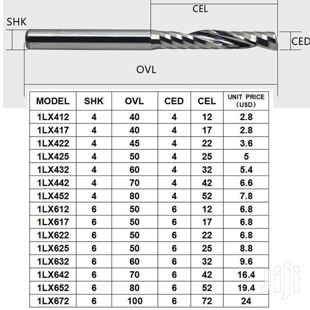 12pcs Set CNC Router Carbide 2flute Endmill Engraving Bits - thumbnail 9