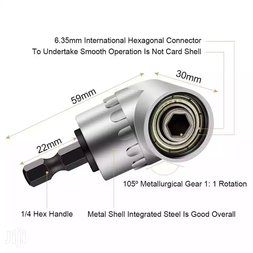 8pcs Drill Gun Angle Adaptor With Socket Bits Extensions