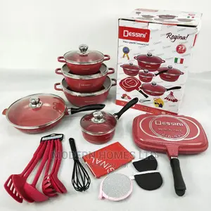 23 PCS Dessini Italy Non Stick Granite Cooking Pot Frying Pa