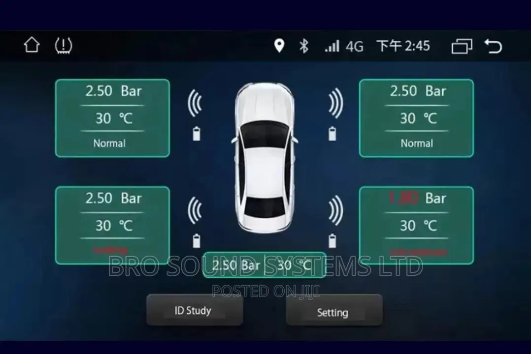 Real Time Tire Pressure Monitors for Android Stereo Systems