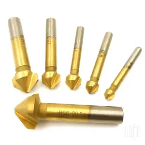 6pcs 3 Flute HSS Chamfer/Counter Sink Bits