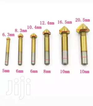6pcs 3 Flute HSS Chamfer/Counter Sink Bits