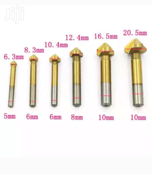 6pcs 3 Flute HSS Chamfer/Counter Sink Bits - thumbnail 5