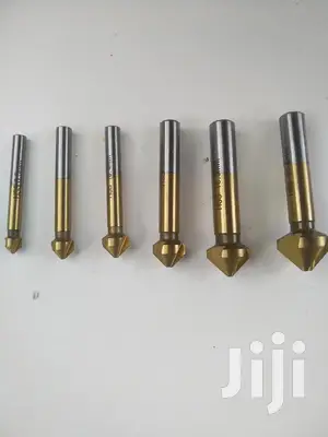 6pcs 3 Flute HSS Chamfer/Counter Sink Bits