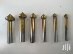6pcs 3 Flute HSS Chamfer/Counter Sink Bits