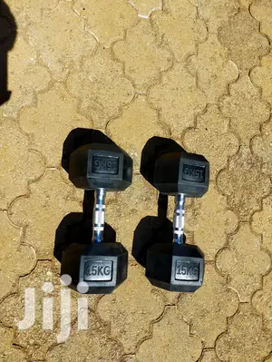 15kg G Dumbbell Hexagon Imported Hexagon Rubber Coated
