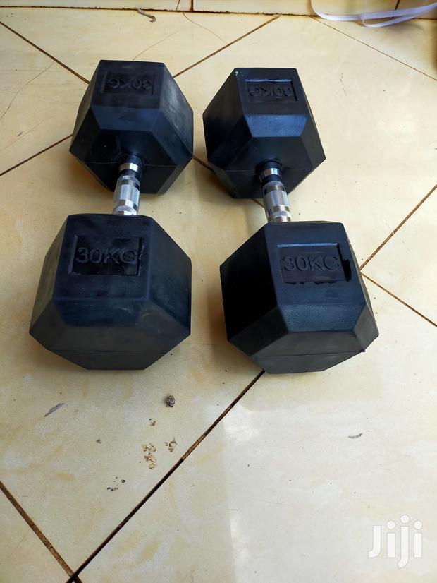 30kg Dumbell Set Hexagon Imported Rubber Coated Wholesale - main view