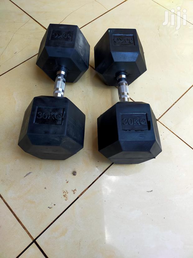 30kg Dumbell Set Hexagon Imported Rubber Coated Wholesale - thumbnail 3