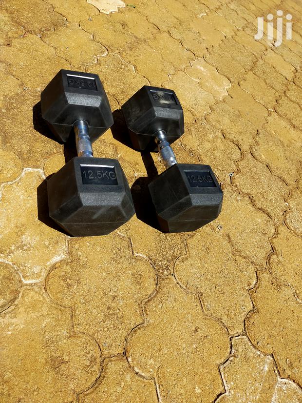 12.5kg Dumbbells Wholesale Hexagon Rubber Imported