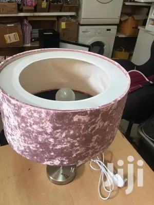 Uk-blush Pink Crushed Velvet Shade Lamp