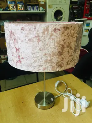 Uk-blush Pink Crushed Velvet Shade Lamp