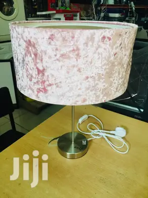 Uk-blush Pink Crushed Velvet Shade Lamp