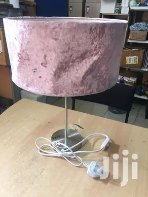 Uk-blush Pink Crushed Velvet Shade Lamp