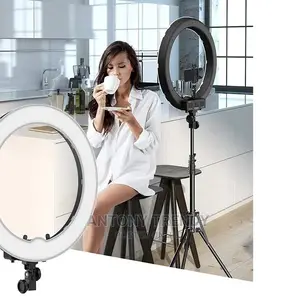 12-Inch Foldable Tripod, Dimmable 3-Modes Led Ring Light