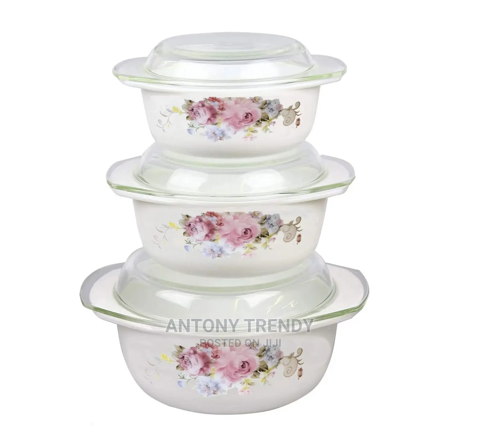 Glass Casserole Dish 3pc With Lids
