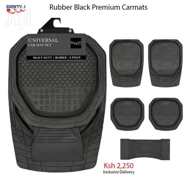5pcs Rubber Black Premium Car Mats - main view