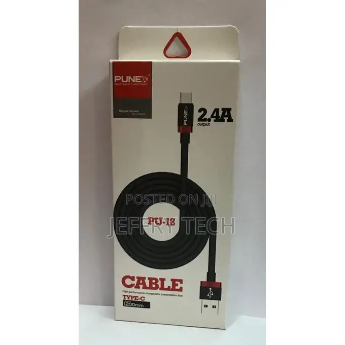 Punex Type C USB Charging Cable 2.4A Punex - Black