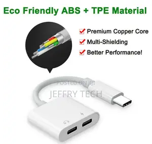 2in1 USB Type-C USB-C Headphone Jack Audio DAC Splitter Adap