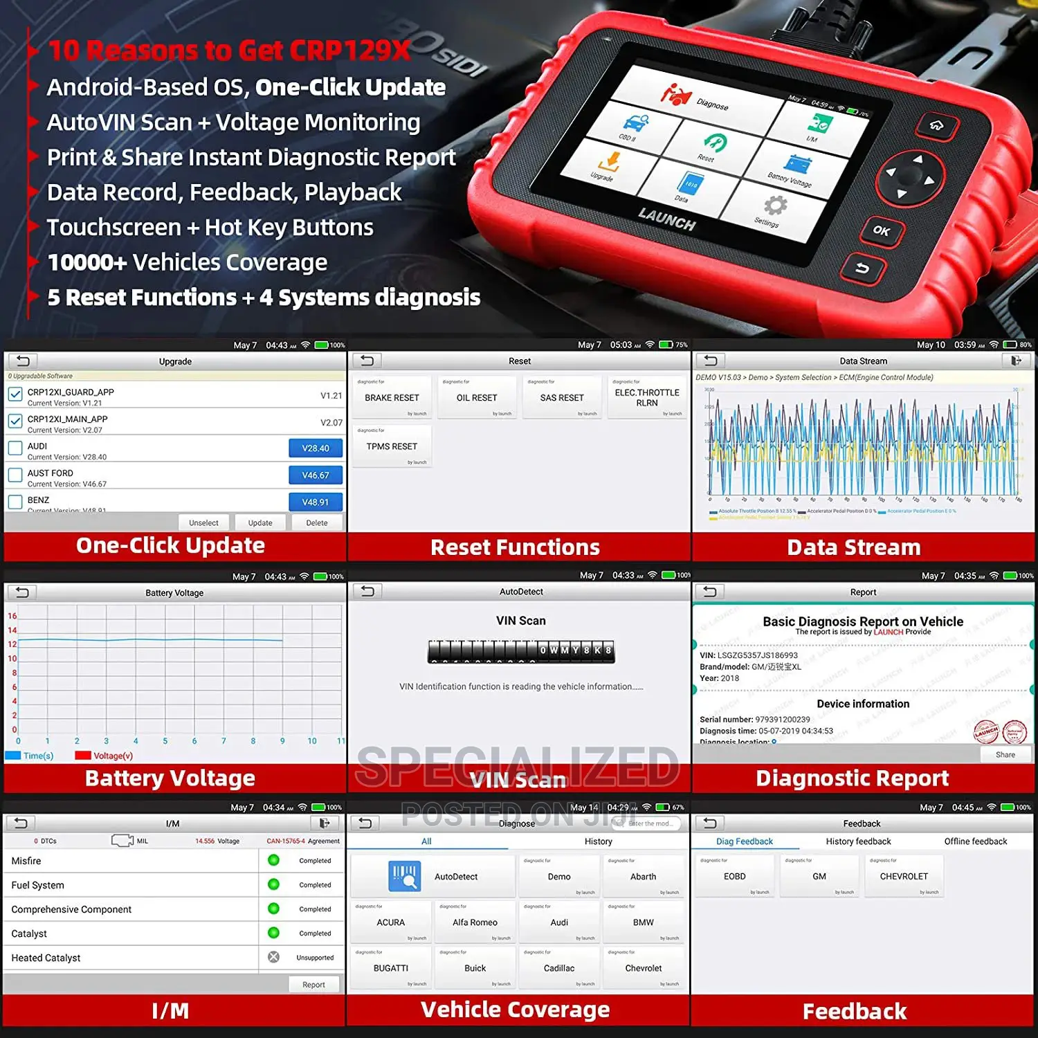 Launch X431 Crp129x Creader Car Diagnosis Machine