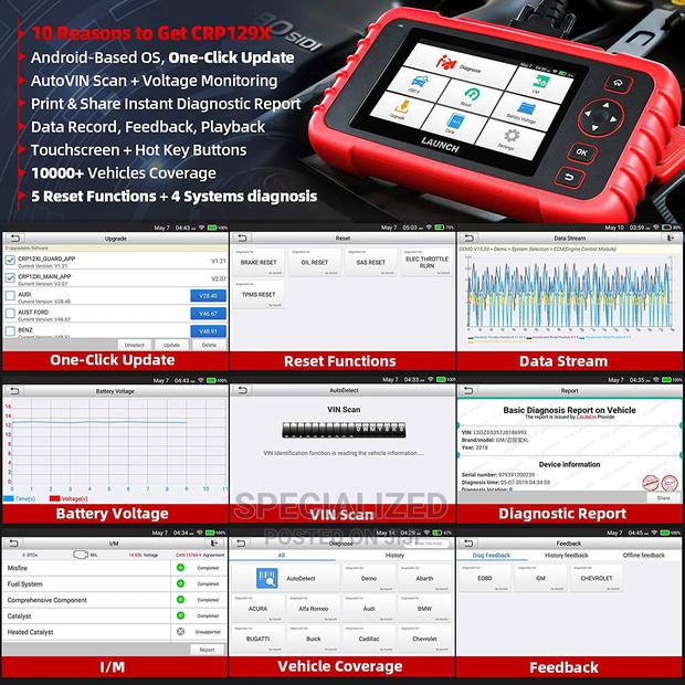 Launch X431 Crp129x Creader Car Diagnosis Machine - thumbnail 5