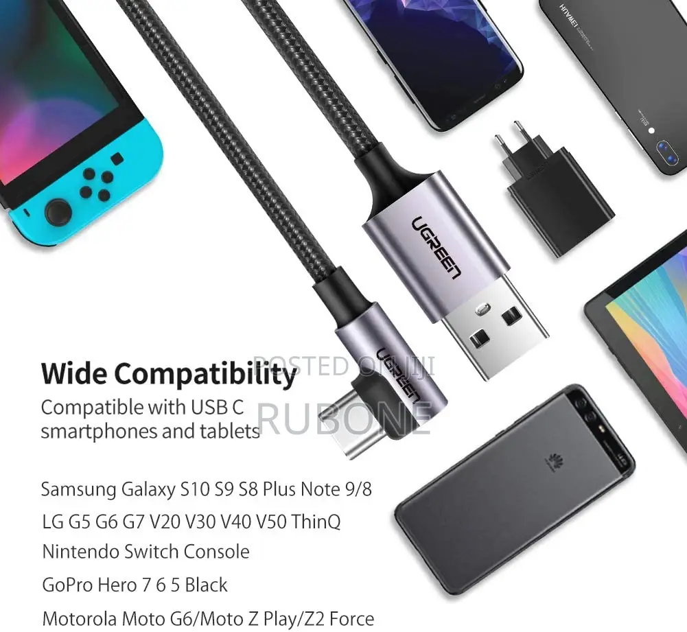 UGREEN USB C Cable Right Angle 90 Degree USB a to Type C