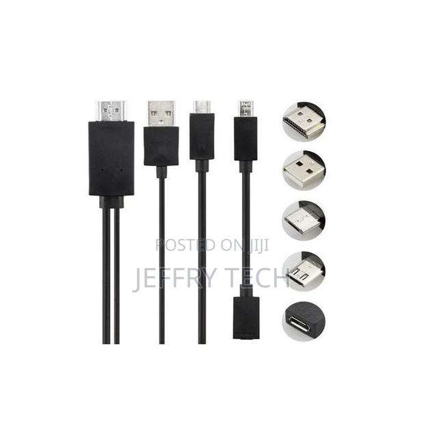 Mhl Micro USB to HDMI Cable Adapter - Black - thumbnail 3