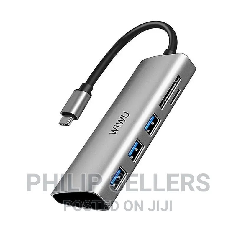 WIWU Alpha USB-C 5 in 1 Hub A532ST [USB3.0x3 + Sdx1 + Tfx1]