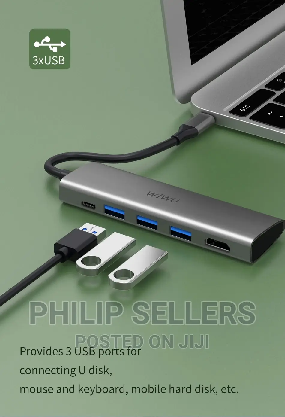 WIWU Alpha USB-C 5-In-1 Hub A531H [USB3.0*3 + HDMI*1 + Type-
