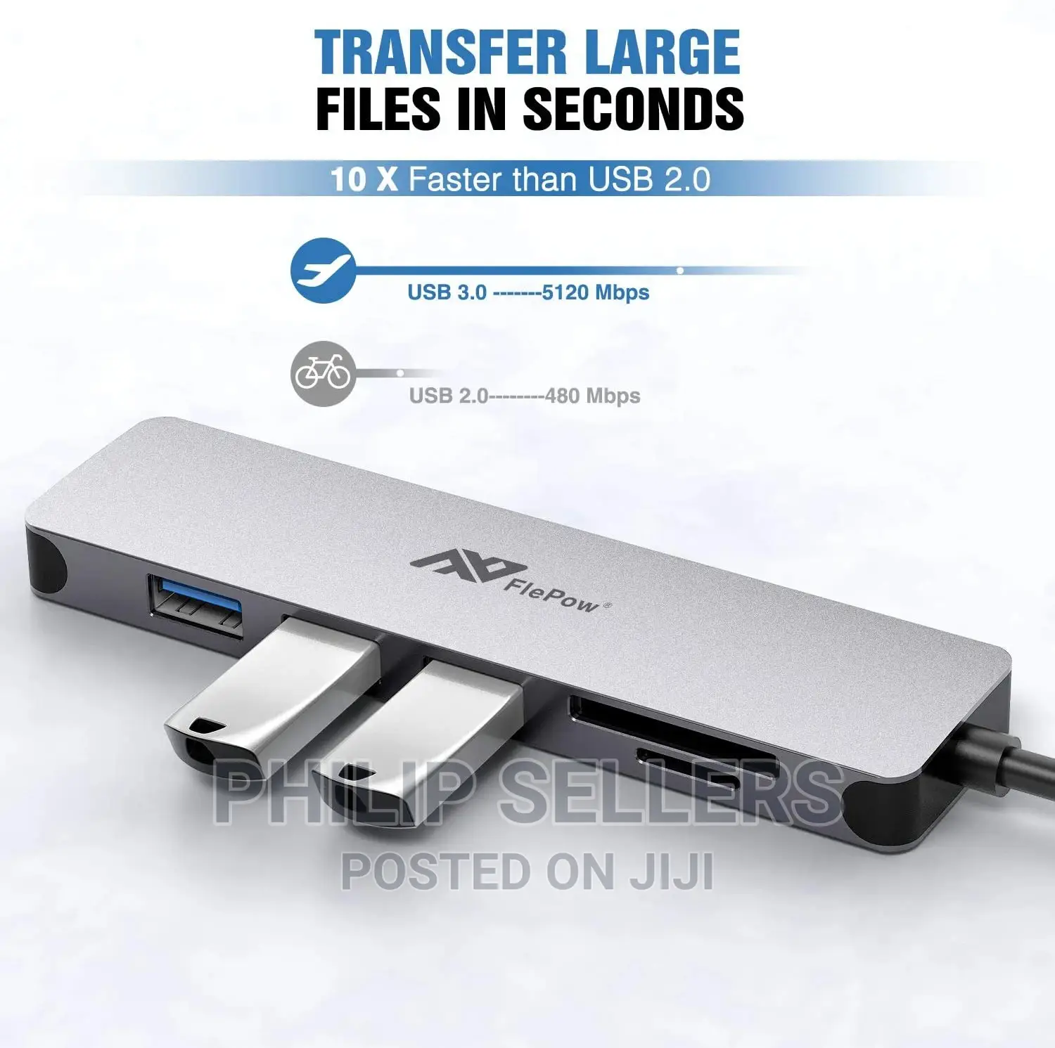 USB C Hub Multiport Adapter - 5 in 1 Portable Space Aluminum