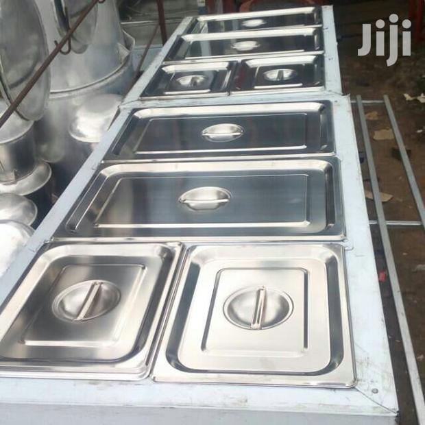 Food Warmer Bain Marie With Shelving Sliding Door 6-Parts