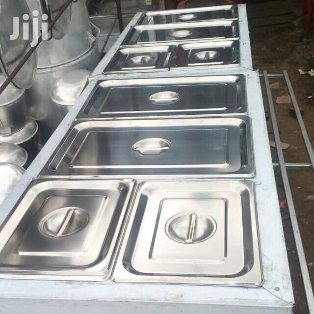 Food Warmer Bain Marie With Shelving Sliding Door 6-Parts