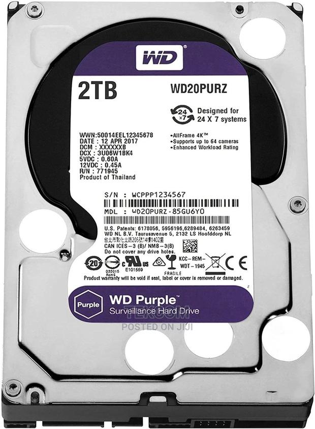 WD Purple Surveillance Hard Drive 2 TB 64 MB 5400 Rpm