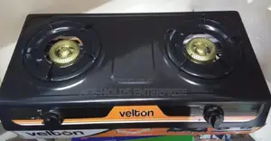 Velton Two Burner Glass Top Gas Cooker With Auto Ignition.