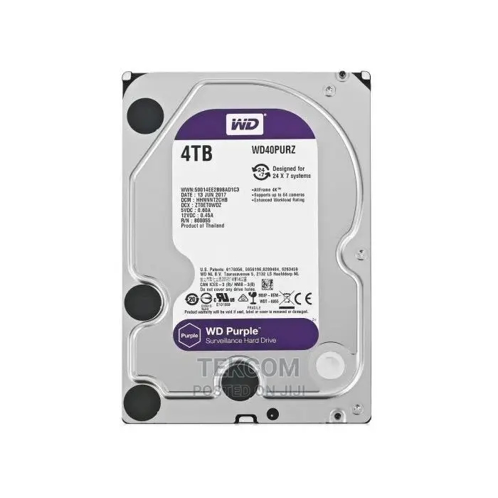 Wd Purple Surveillance Hard Drive 4 Tb 64 Mb 5400 Rpm
