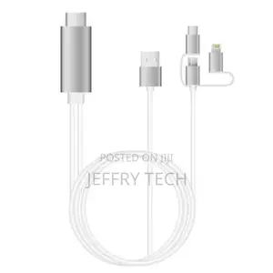 3-In-1 HDTV Cable USB to HDMI Type C With Lightning Connecto