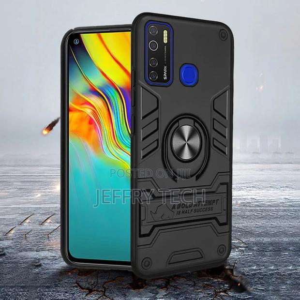 My Choice Ring Armor Infinix S5 Lite Back Cover -Black
