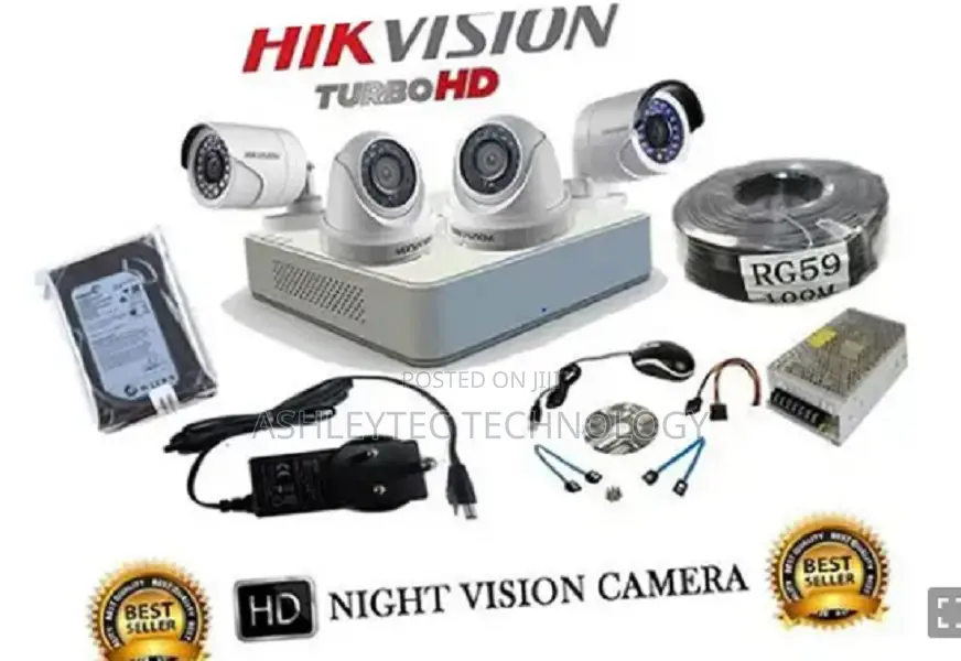 Hikvision Four CCTV Cameras Complete Security Surveillance S