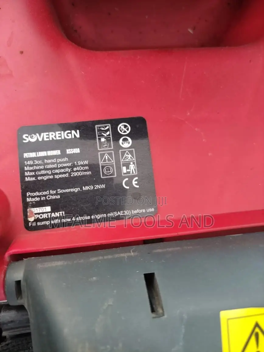 Lawn Mower – Sovereign Petrol 100cc Self Propelled – Ex-Uk