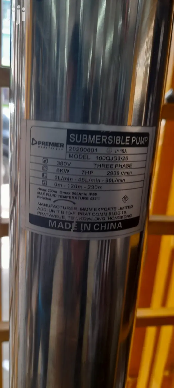 Premier 3phase Submersible Electric Pump 230m 7hp 6kw