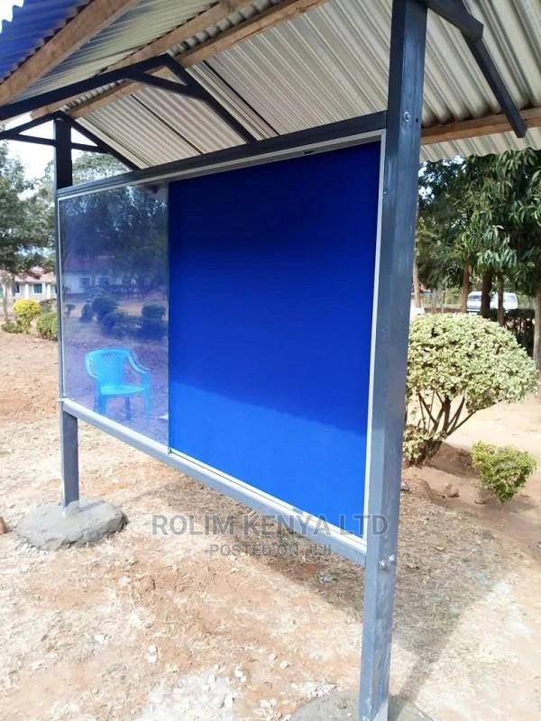 Notice Board 6ftx4ft With Canopy and Sliding Glasses - main view